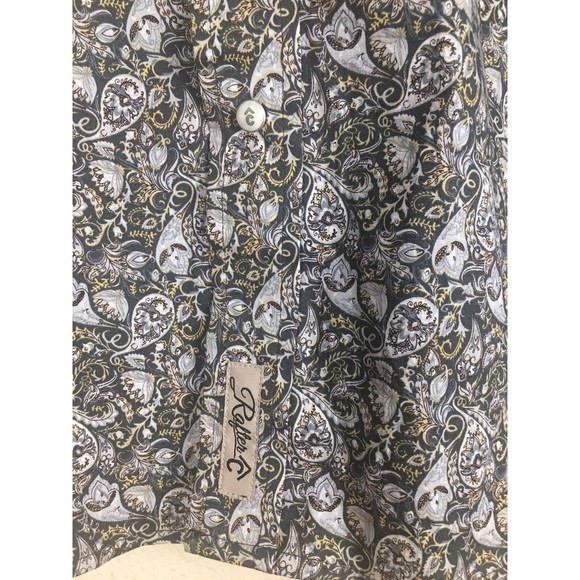Rafter C Mens Long Sleeve Button Down Paisley Pattern Pearl Snap Shirt size 2XL - Picture 6 of 11